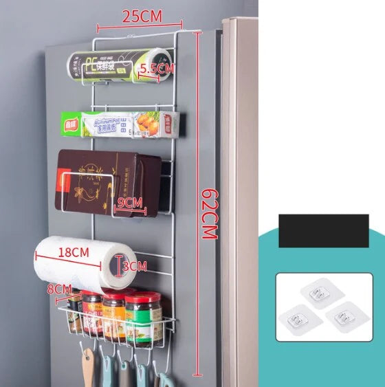 Refrigerator Organizer Rack Multi-Layer Adhesive-Free Rust-Resistant