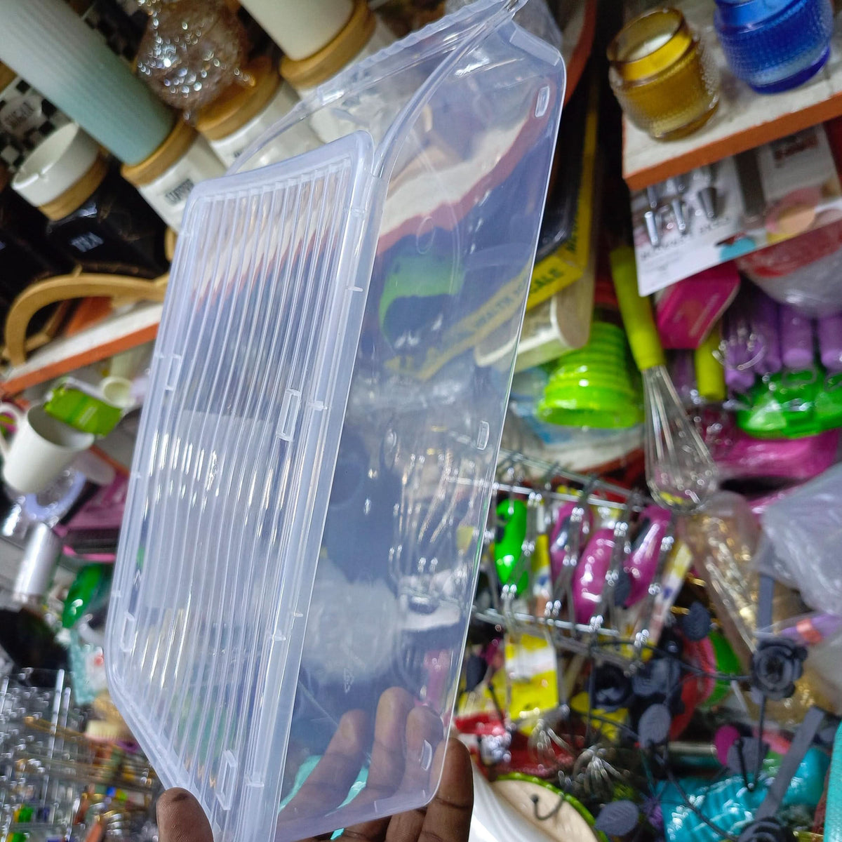 Refrigerator Storage Bin Stackable Transparent Plastic