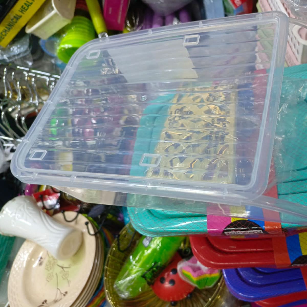 Refrigerator Storage Bin Stackable Transparent Plastic