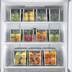Refrigerator Storage Bin Stackable Transparent Ventilated With Drainage