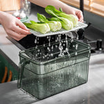 Refrigerator Storage Bin Stackable Transparent Ventilated With Drainage