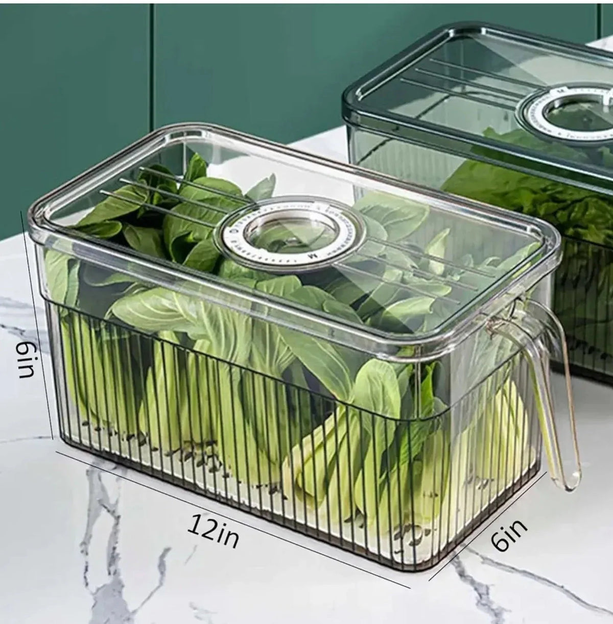 Refrigerator Storage Bin Stackable Transparent Ventilated With Drainage