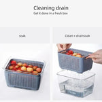 Refrigerator Storage Container Adjustable Dividers Wash & Drain BPA-Free
