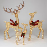 Reindeer Decoration Set Outdoor Warm White LED 3-Piece