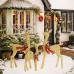 Reindeer Decoration Set Outdoor Warm White LED 3-Piece
