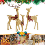 Reindeer Decoration Set Outdoor Warm White LED 3-Piece