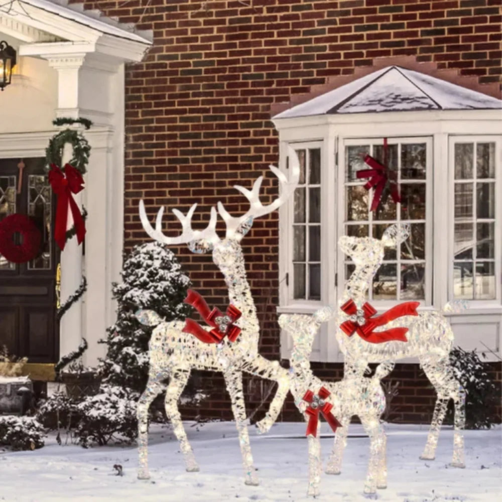 Reindeer Decoration Set Outdoor Warm White LED 3-Piece