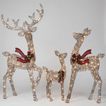 Reindeer Decoration Set of 3 Warm White LED Lights