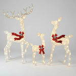 Reindeer Decoration Set of 3 Warm White LED Lights