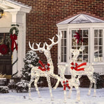 Reindeer Decoration Set of 3 Warm White LED Lights
