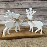 Reindeer Figurines Handcrafted Textured Mantel & Tabletop Decor