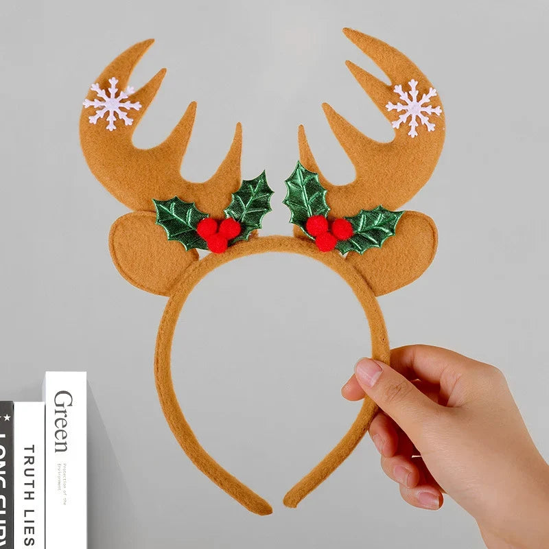 Reindeer Headband Soft Felt Adjustable Fit