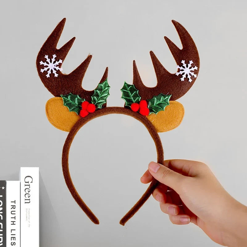 Reindeer Headband Soft Felt Adjustable Fit