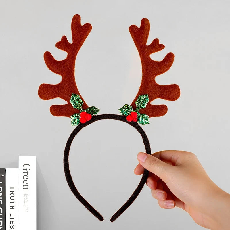 Reindeer Headband Soft Felt Adjustable Fit