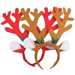 Reindeer Headband Soft Felt Adjustable Fit