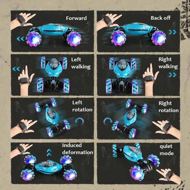 Remote Control Car Gesture-Controlled 360° Stunts LED Lights