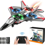 Remote Control Fighter Jet 360° Stunts LED Lights Beginner-Friendly Controls