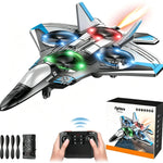 Remote-Controlled Fighter Jet 360° Stunts LED Lights Shock-Resistant