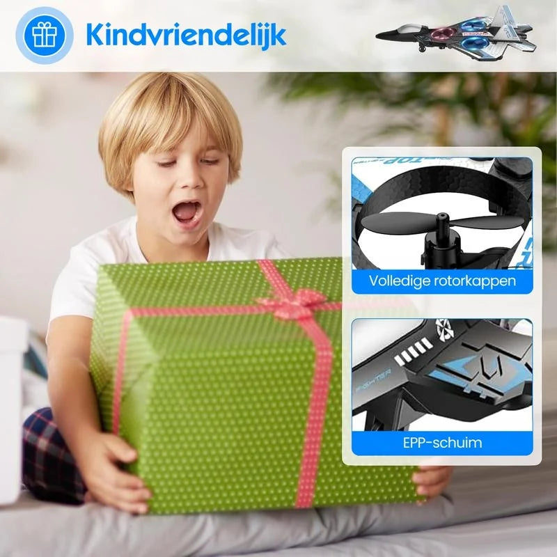 Remote-Controlled Fighter Jet 360° Stunts LED Lights Shock-Resistant