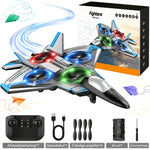 Remote-Controlled Fighter Jet 360° Stunts LED Lights Shock-Resistant
