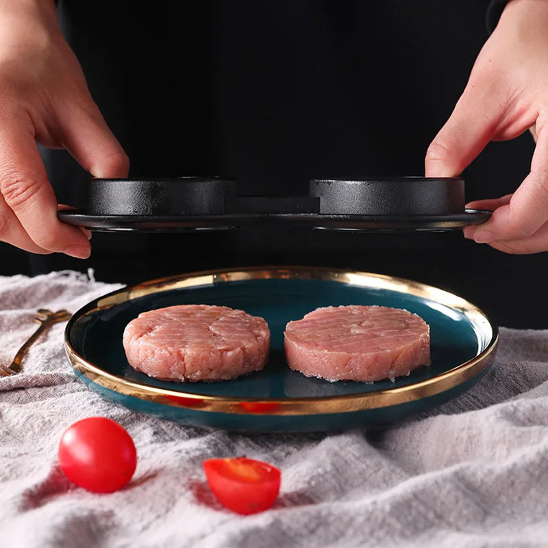 Rice Ball & Burger Press Double-Grid Easy-Release Compact 12cm