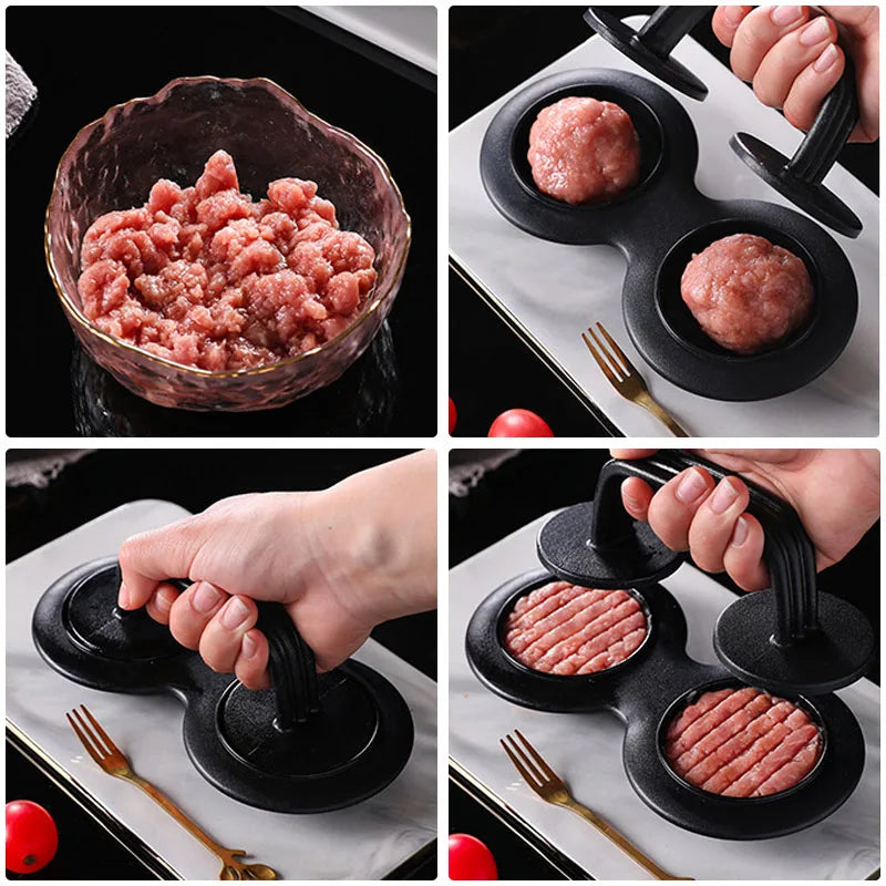 Rice Ball & Burger Press Double-Grid Easy-Release Compact 12cm