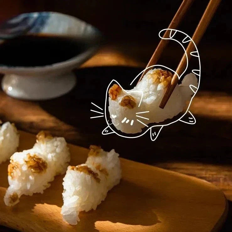 Rice Ball Mold Cat-Shaped Ergonomic Handles
