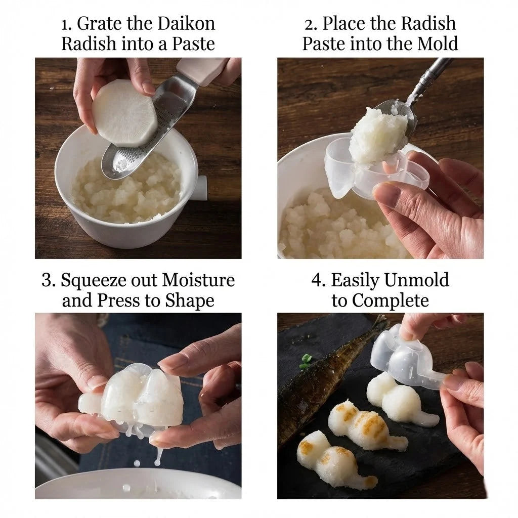 Rice Ball Mold Cat-Shaped Ergonomic Handles