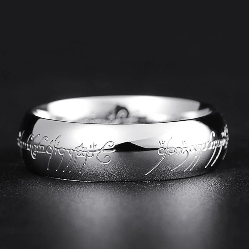 Ring Glow-in-the-Dark Engraved Runes Nickel-Free Hypoallergenic Finish