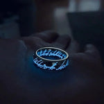 Ring Glow-in-the-Dark Engraved Runes Nickel-Free Hypoallergenic Finish