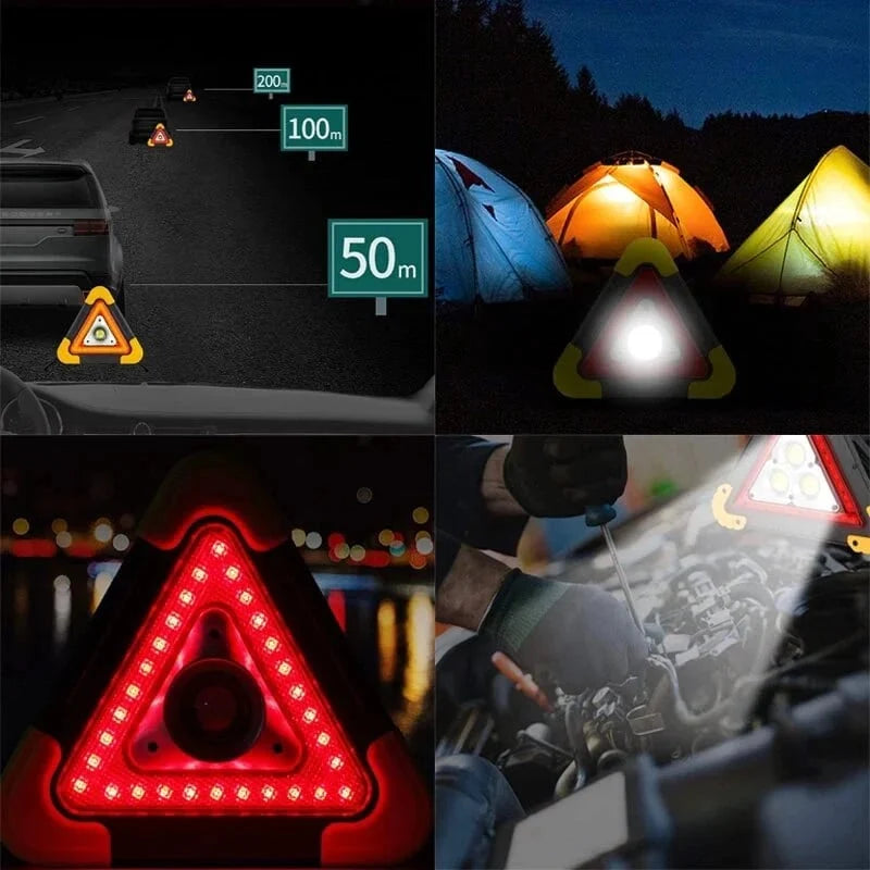 Roadside Emergency Triangle Solar & USB Rechargeable Power Bank