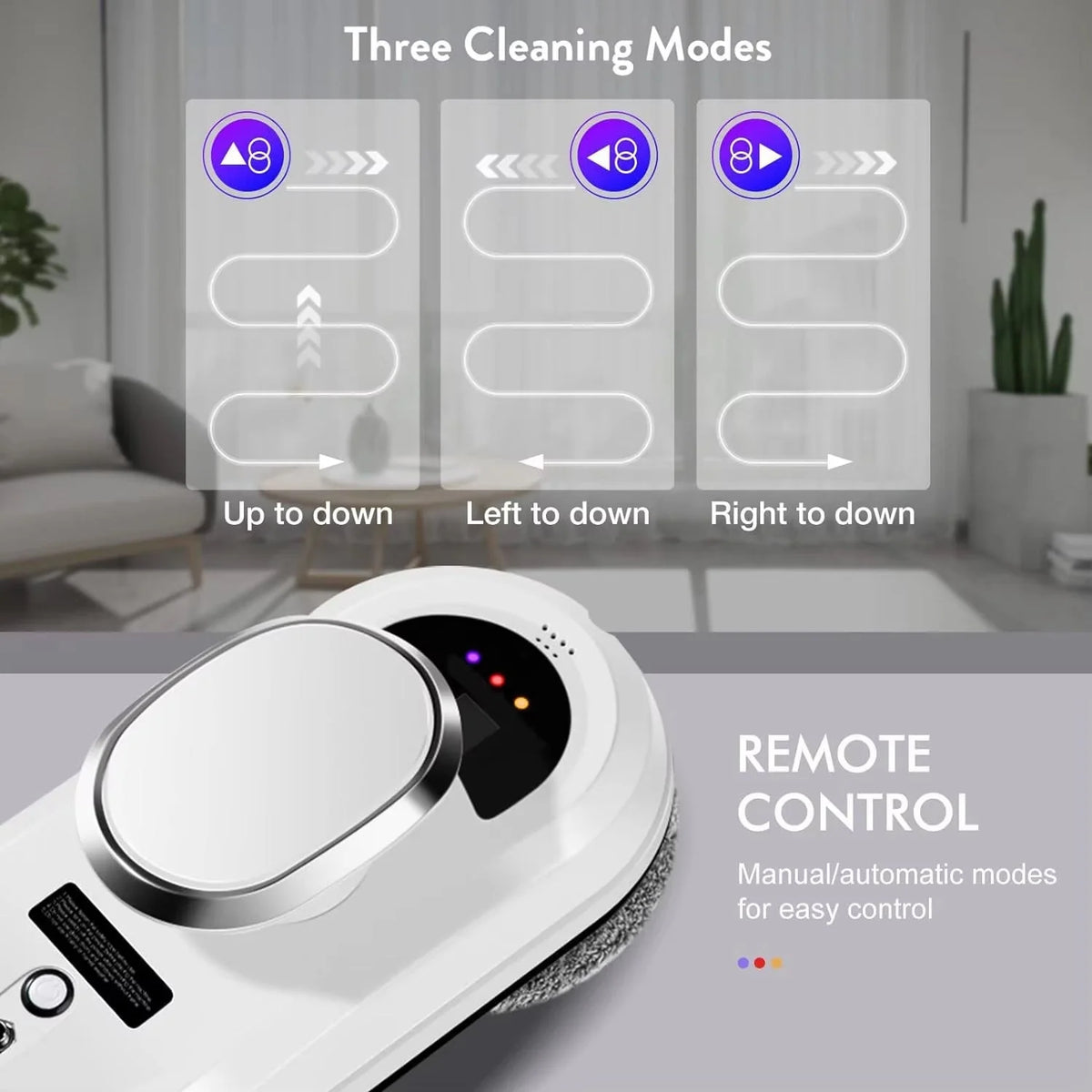 Robot Window Cleaner AI Navigation Remote Control Strong Suction