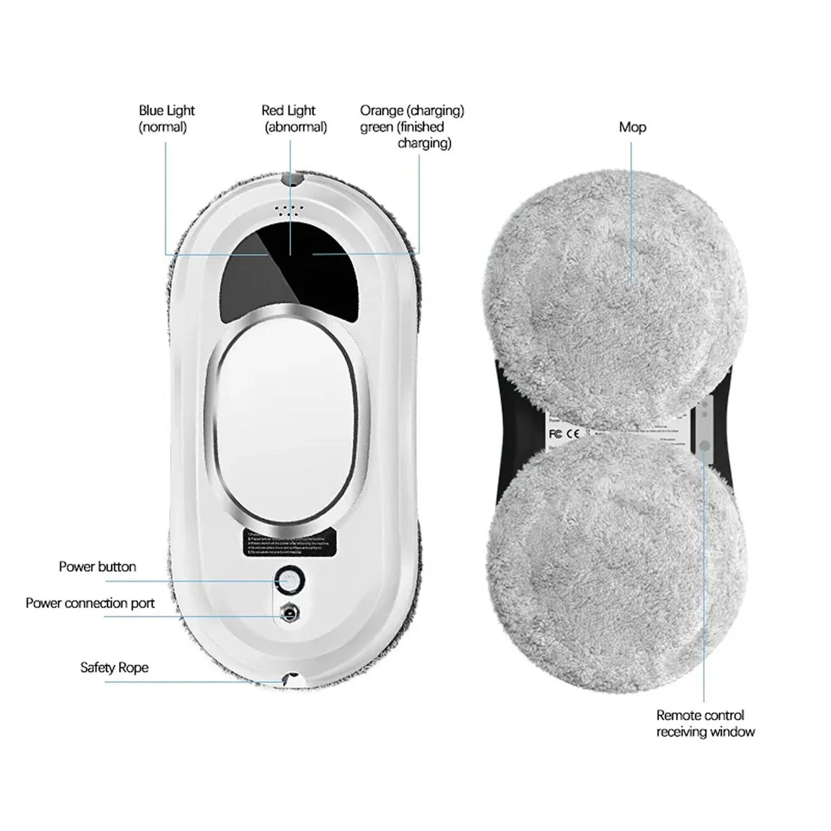 Robot Window Cleaner AI Navigation Remote Control Strong Suction