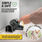 Rodent Trap Enclosed Snap Mechanism Hands-Free Setup Reusable