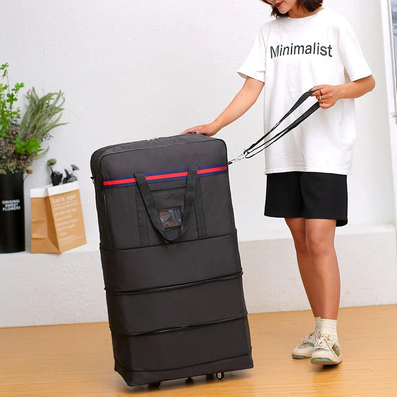 Rolling Duffel Bag Water-Resistant With Telescoping Handle & Smooth-Rolling Wheels