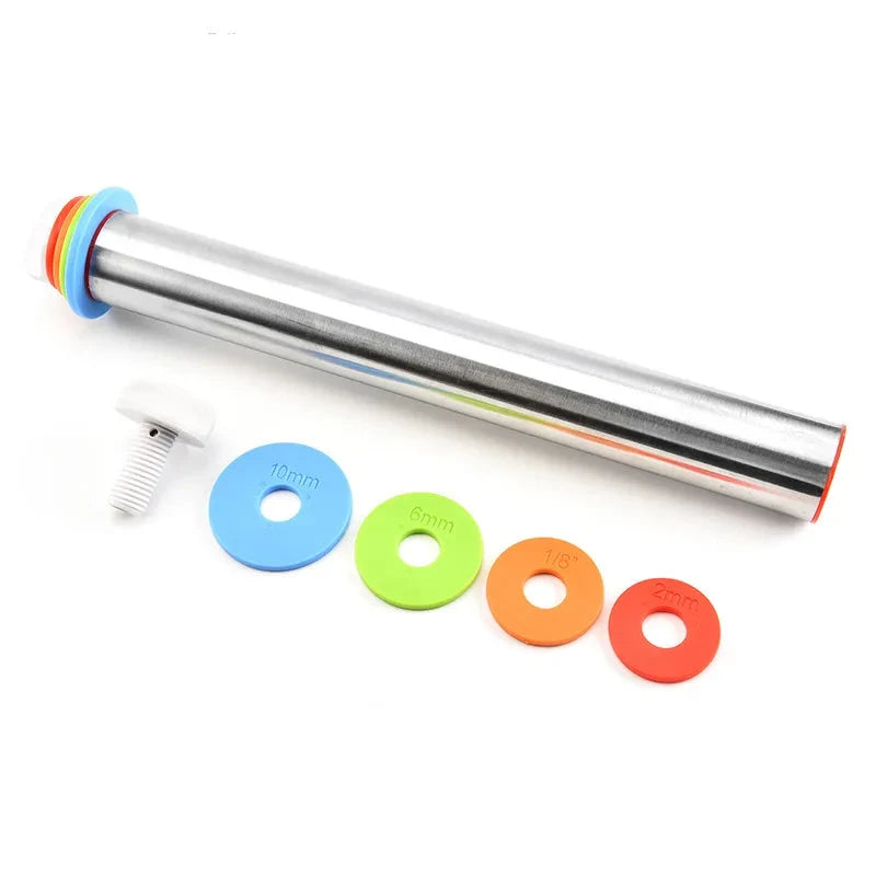 Rolling Pin Stainless Steel Non-Stick Adjustable Spacers