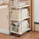 Rolling Storage Cart Metal Mesh Baskets Lockable Swivel Casters