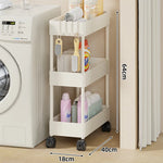 Rolling Storage Cart Slim Deep Trays Locking Casters