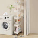 Rolling Storage Cart Slim Deep Trays Locking Casters