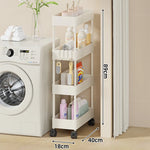 Rolling Storage Cart Slim Deep Trays Locking Casters
