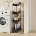 Rolling Storage Cart Slim Deep Trays Locking Casters