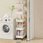 Rolling Storage Cart Slim Deep Trays Locking Casters