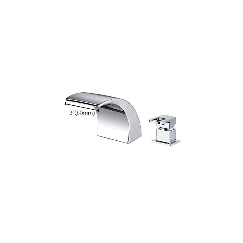 Roman Tub Faucet Solid Brass Waterfall Spout Polished Chrome