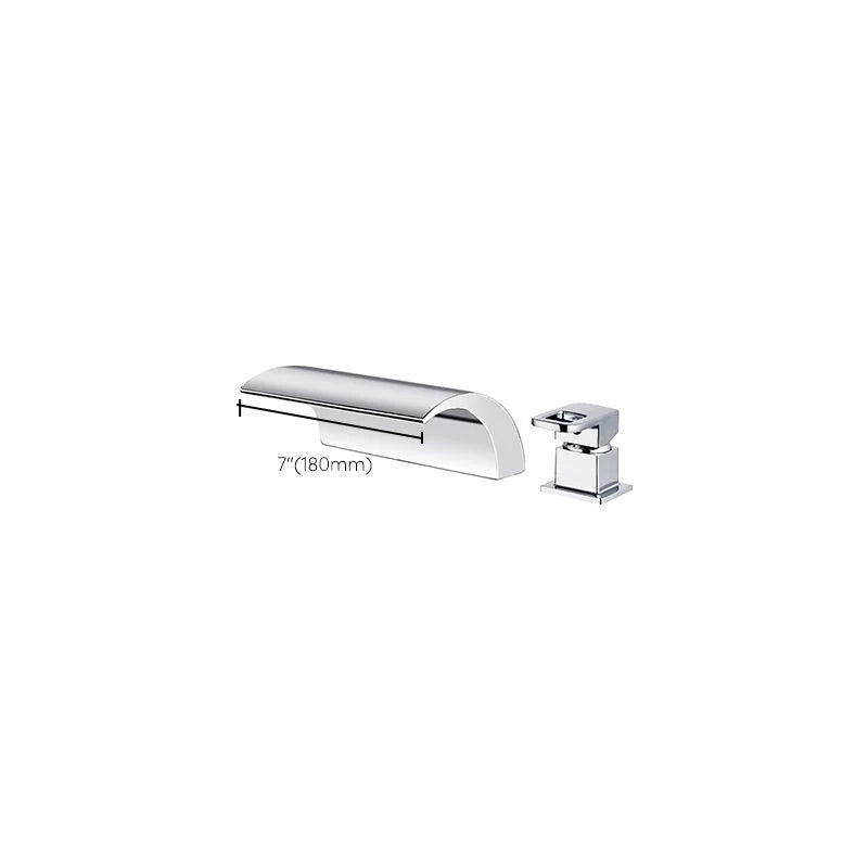 Roman Tub Faucet Solid Brass Waterfall Spout Polished Chrome