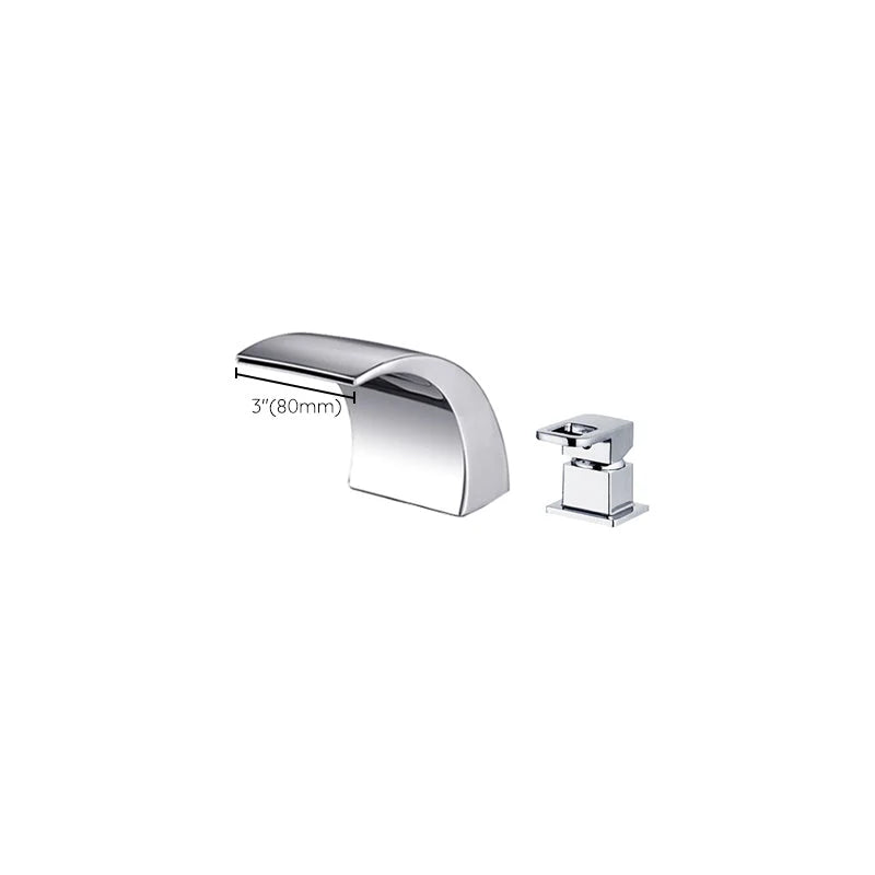 Roman Tub Faucet Solid Brass Waterfall Spout Polished Chrome