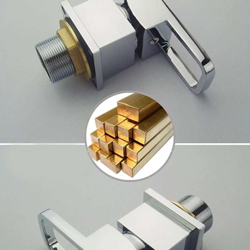 Roman Tub Faucet Waterfall Spout Solid Brass