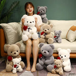 Rose Teddy Bear Artificial Roses Long-Lasting Keepsake