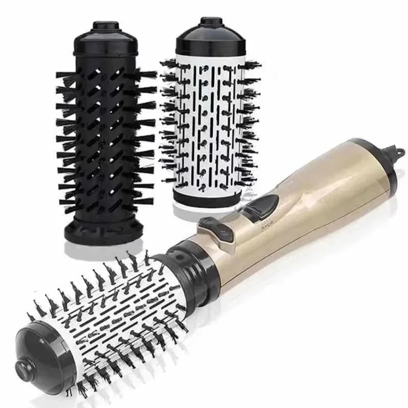 Rotating Hair Dryer Brush 3-in-1 Interchangeable Ceramic Heads