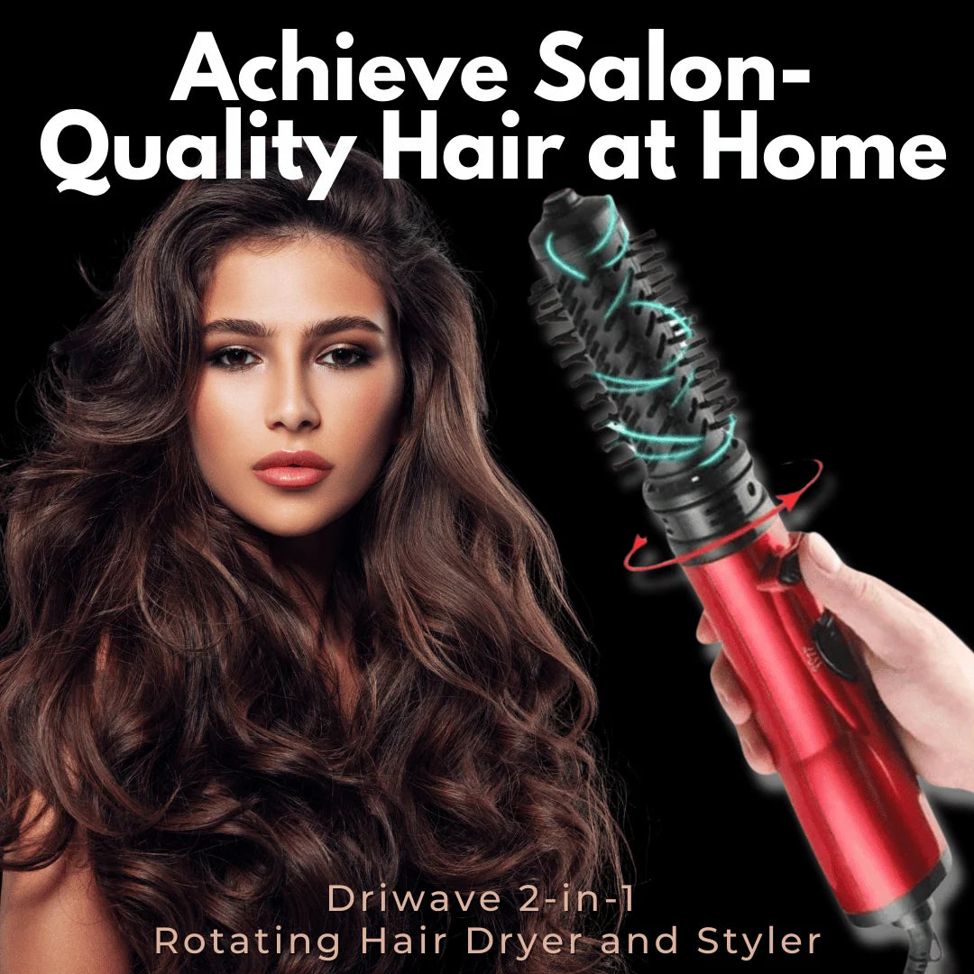 Rotating Hair Dryer Brush 3-in-1 Interchangeable Ceramic Heads