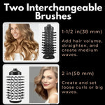 Rotating Hair Dryer Brush 3-in-1 Interchangeable Ceramic Heads